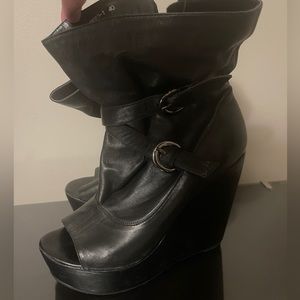 Womens open toe booties